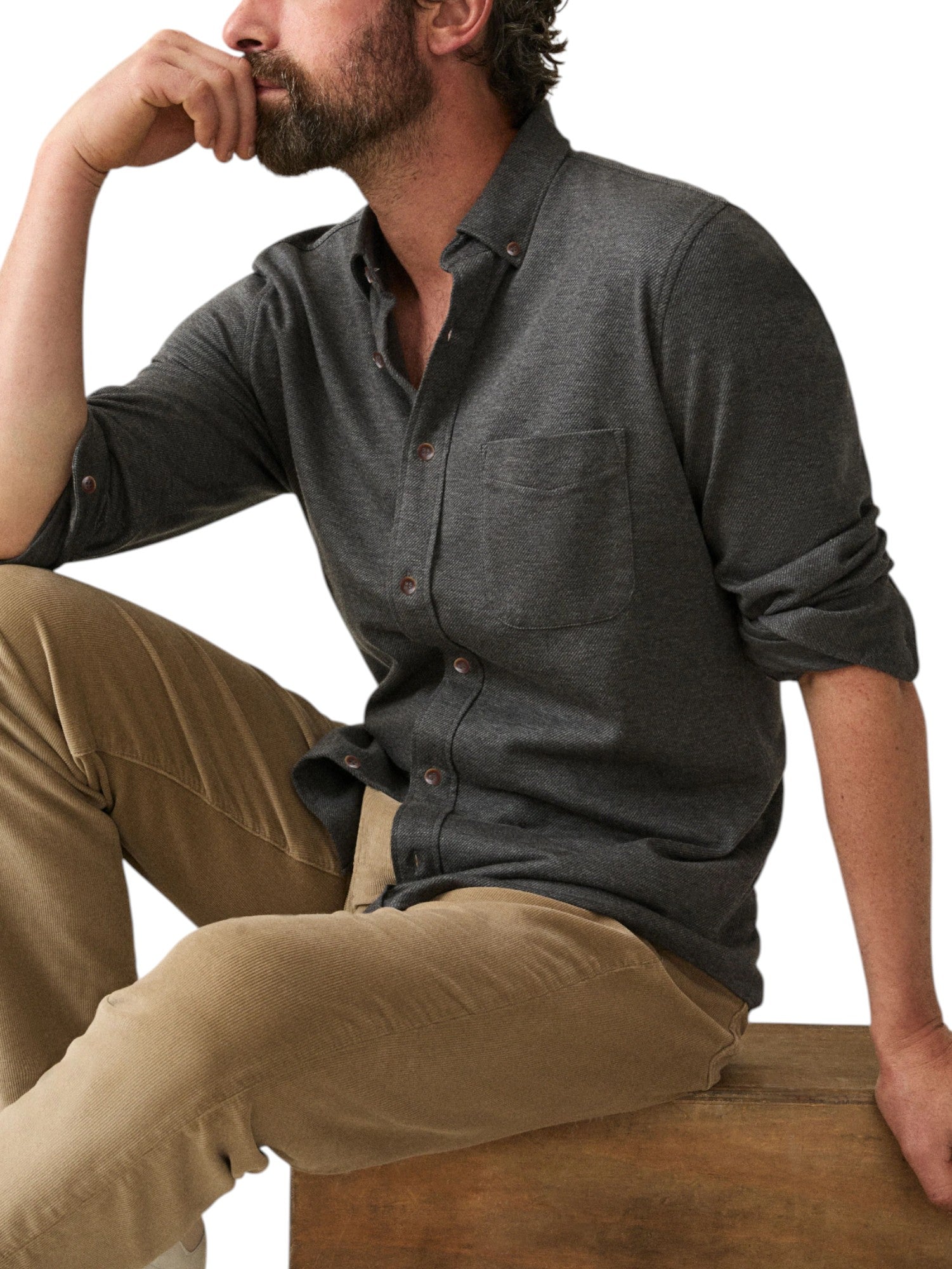 COASTLINE KNIT SHIRT - L.E. & Chalk