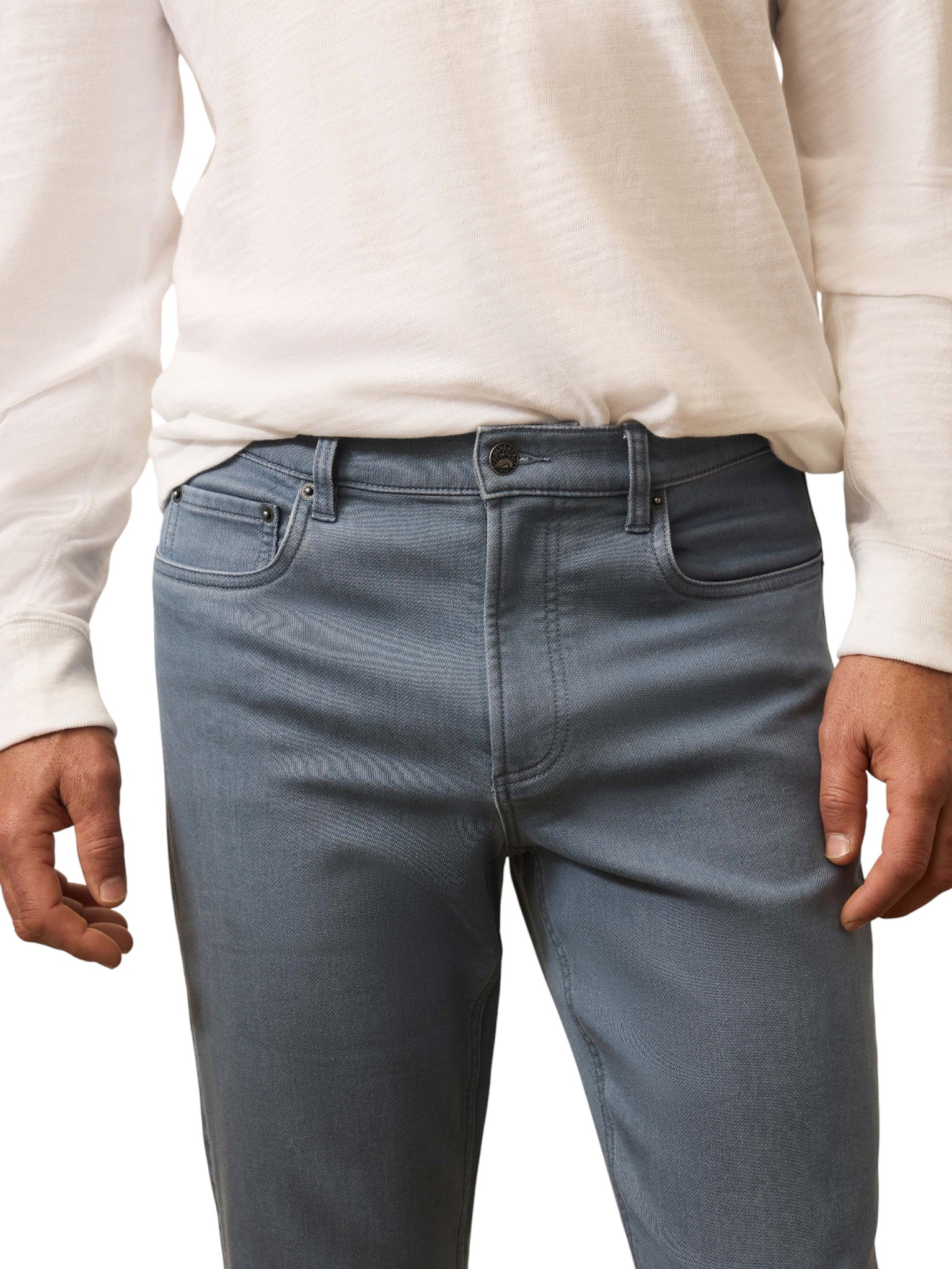 STRETCH TERRY 5 POCKET PANT - L.E. & Chalk