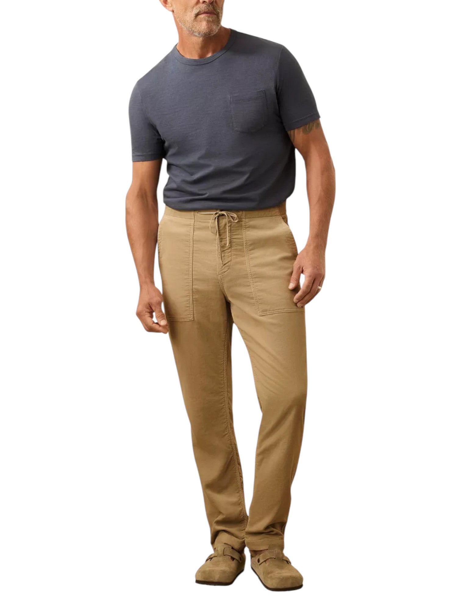 STRETCH TERRY CORDUROY UTILITY PANT - L.E. & Chalk