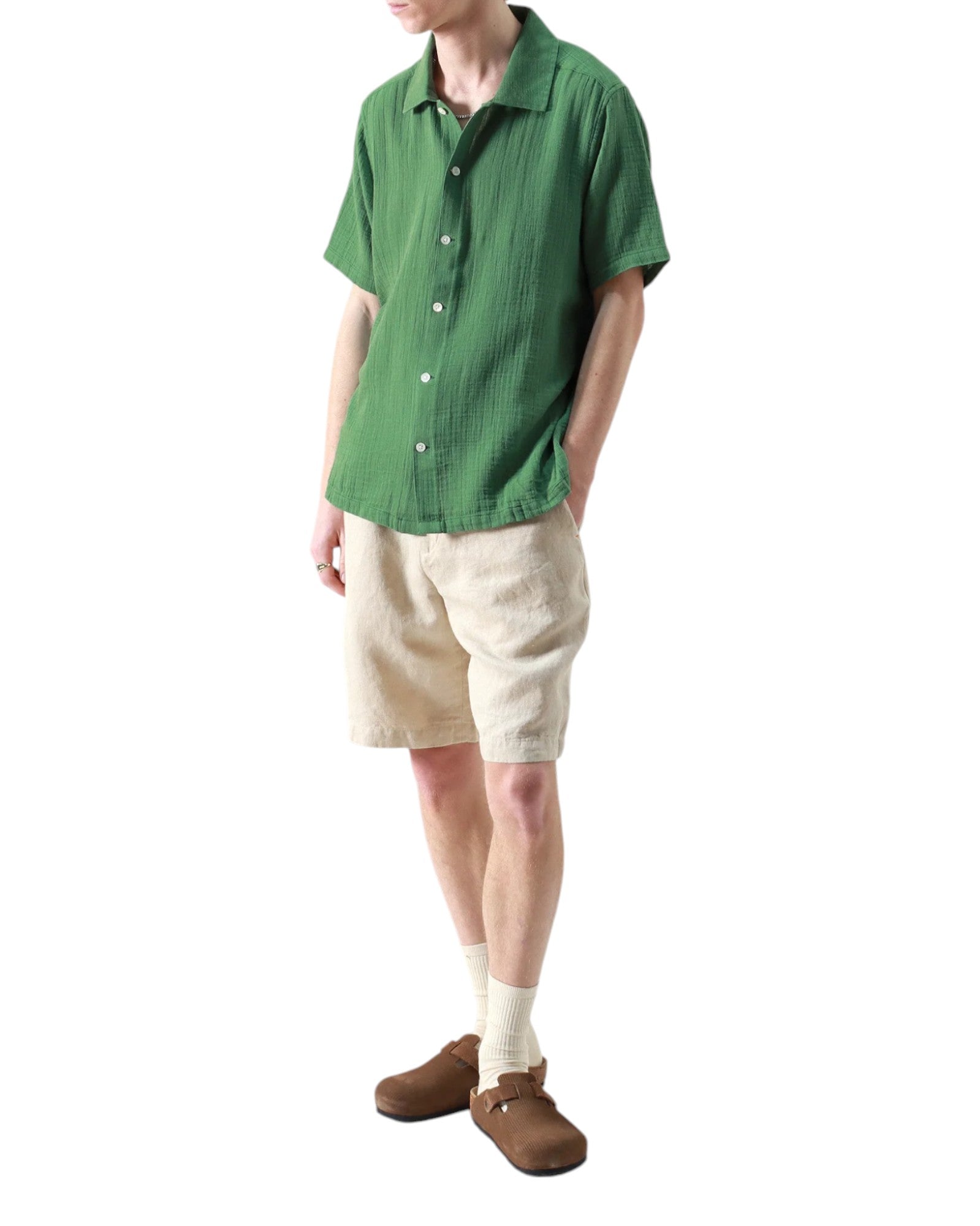 BUSEY DOUBLE CLOTH SHIRT - L.E. & Chalk