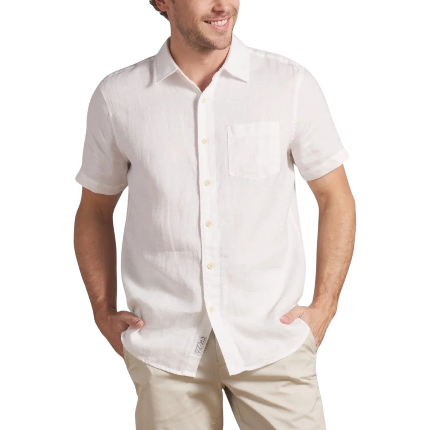 AMALFI TEXTURED HEMP LINEN SS SHIRT - L.E. & Chalk