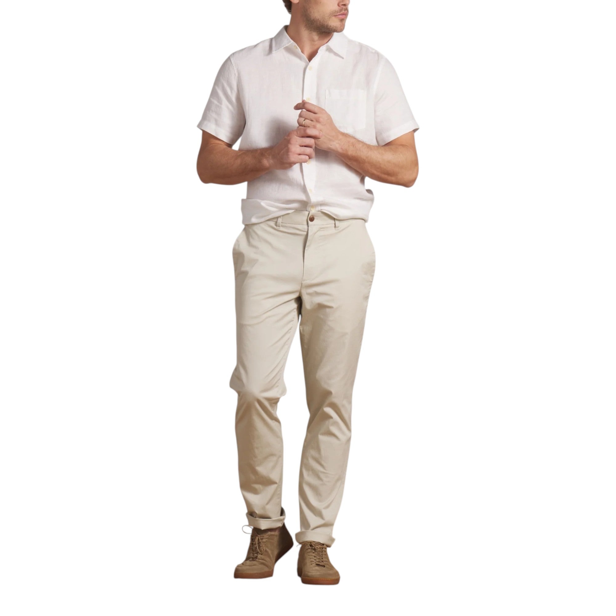 AMALFI TEXTURED HEMP LINEN SS SHIRT - L.E. & Chalk
