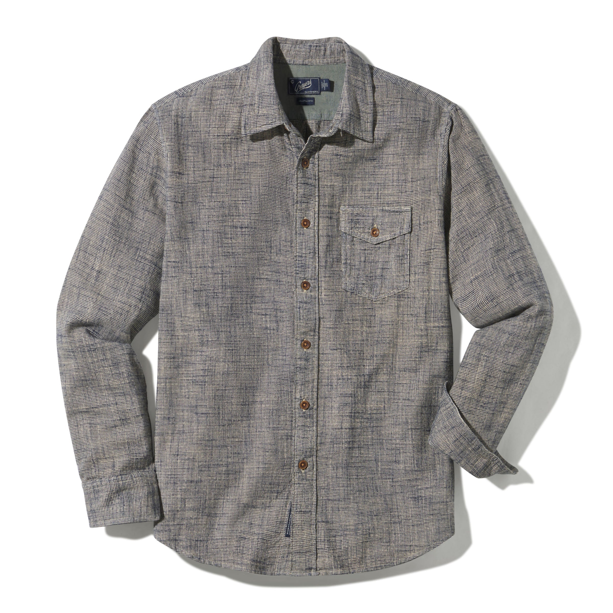 LINEAR SLUB TWILL SHIRT - L.E. & Chalk