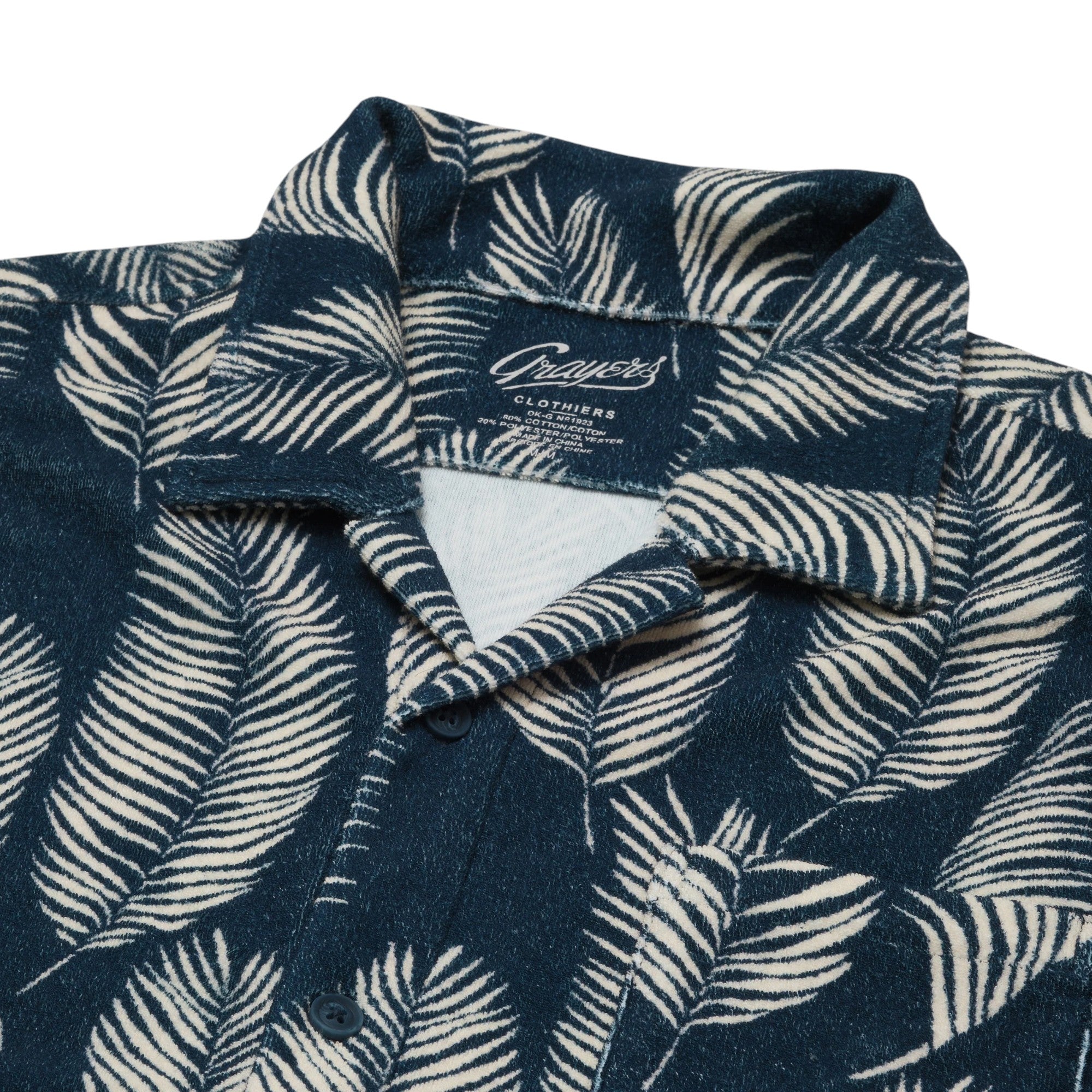 RIVIERA TERRY BUTTON SHIRT - L.E. & Chalk