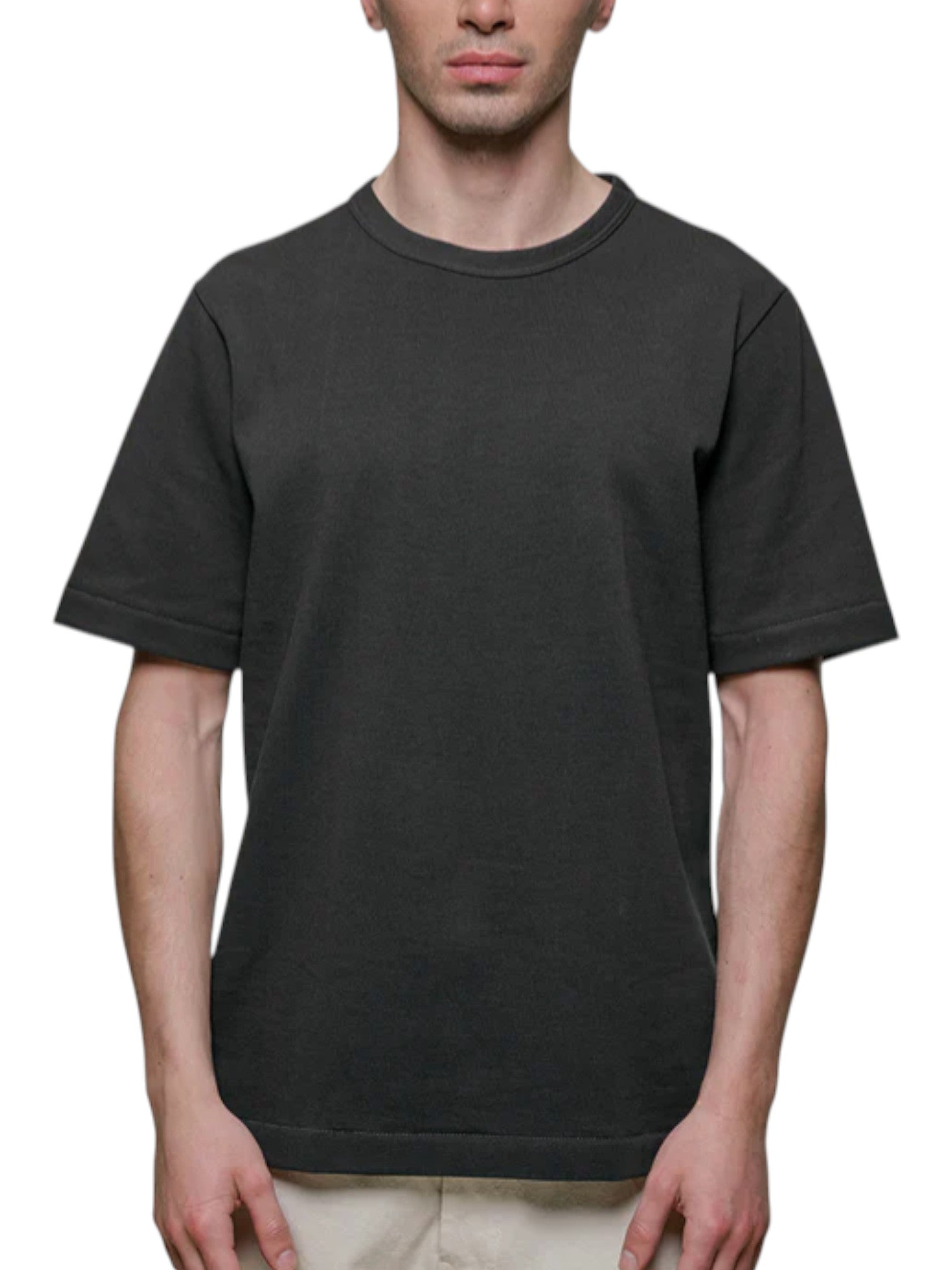 214PK Loopwheeled Relaxed Fit Pikée T-Shirt - L.E. & Chalk