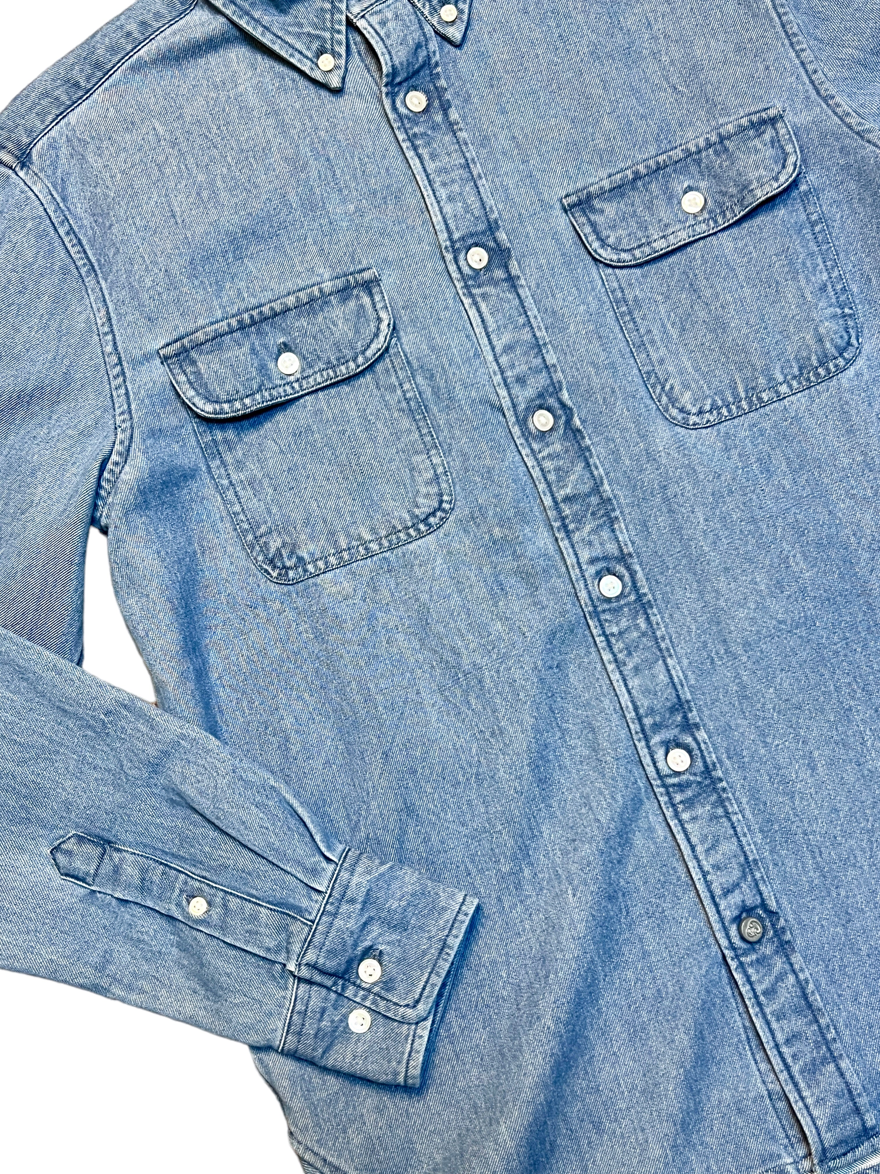 TWIN FLAP POCKET BUTTON DOWN SHIRT - L.E. & Chalk