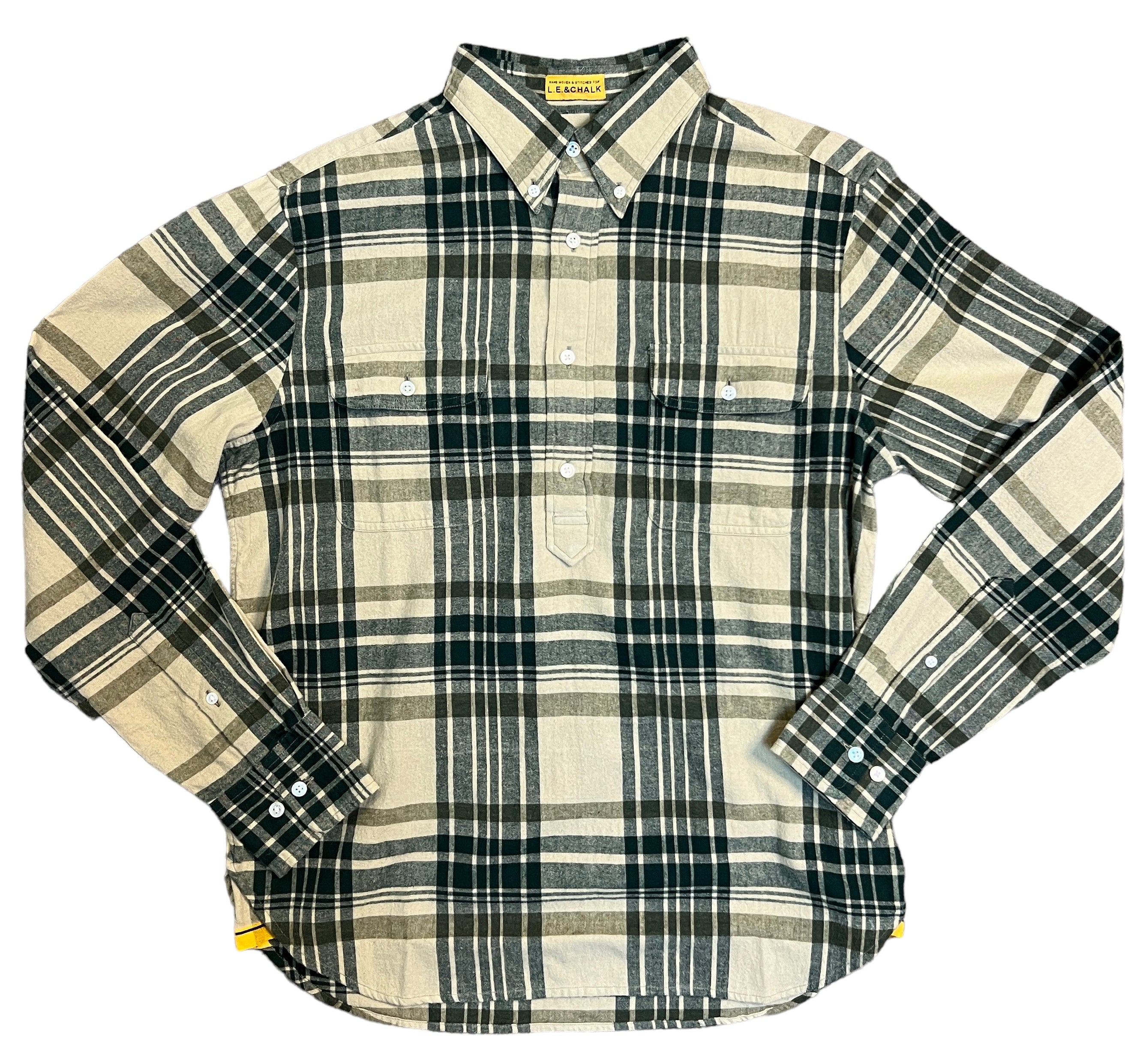 POPOVER BUTTON DOWN COLLAR SHIRT - L.E. & Chalk