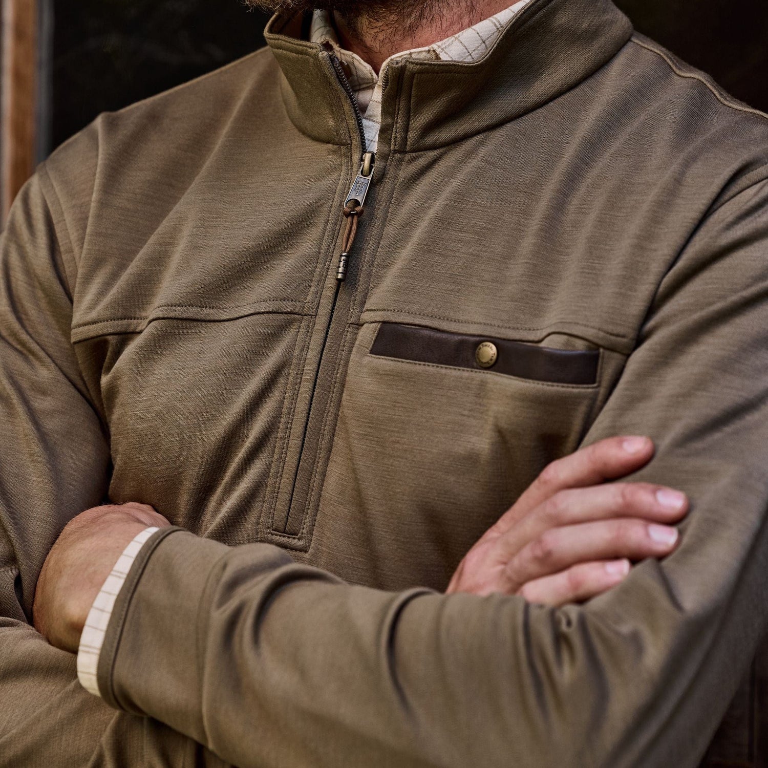 TUCKER FLEECE QUARTER ZIP - L.E. & Chalk