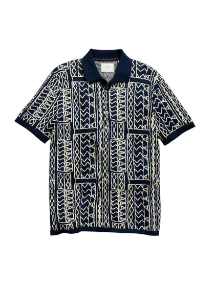 GEO STITCH SWEATER POLO