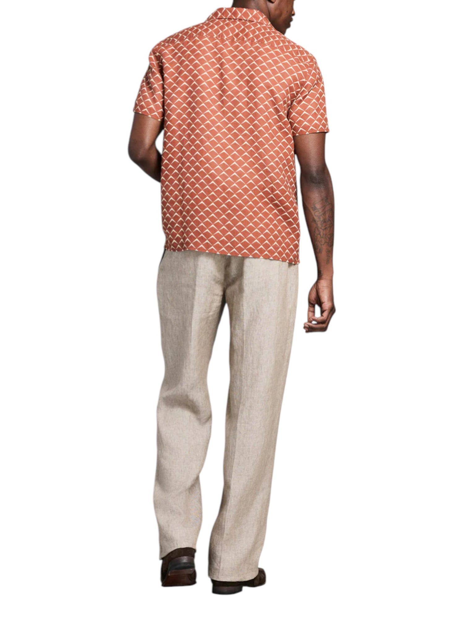 SS PAGODA TILE LINEN TREME SHIRT - L.E. &amp; Chalk