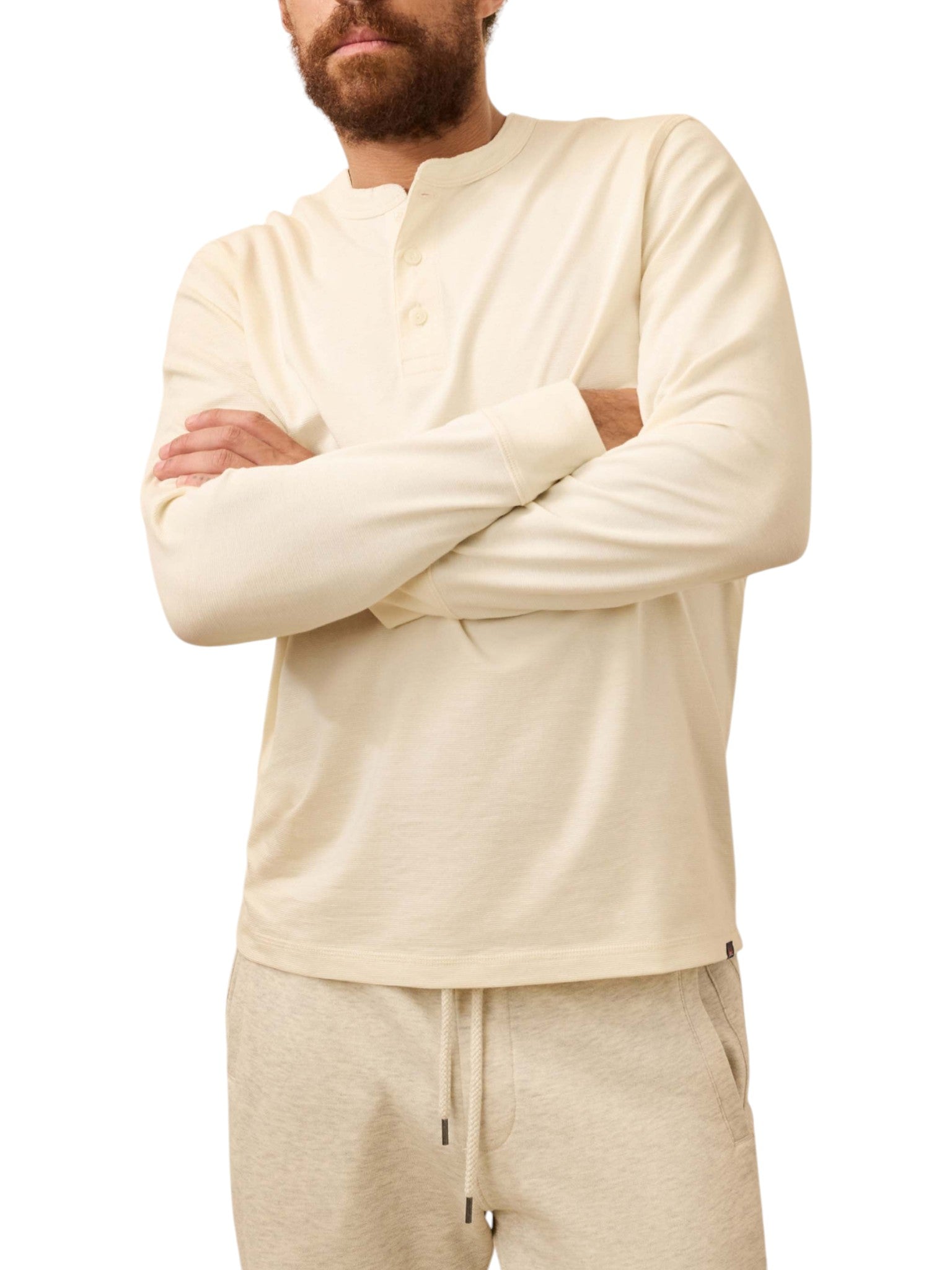 LONG SLEEVE WAFFLE HENLEY - L.E. &amp; Chalk