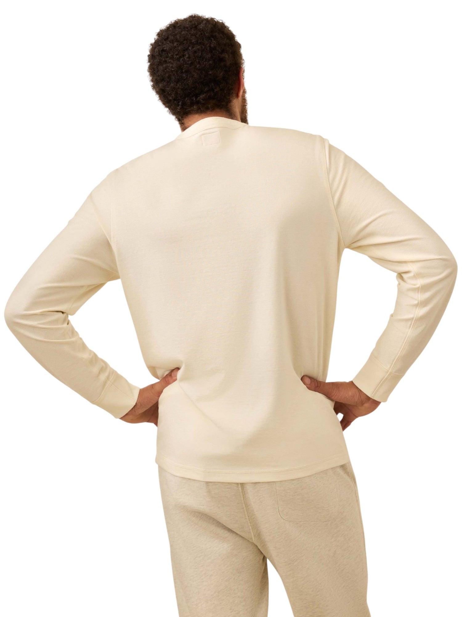 LONG SLEEVE WAFFLE HENLEY - L.E. &amp; Chalk
