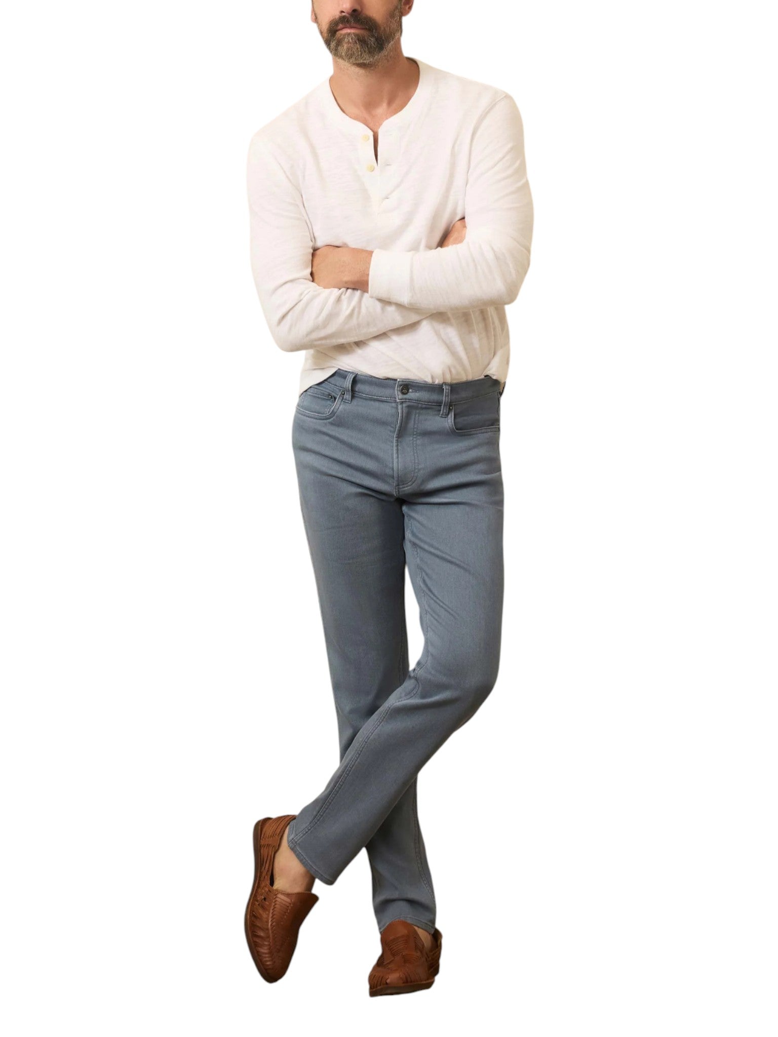 STRETCH TERRY 5 POCKET PANT - L.E. &amp; Chalk