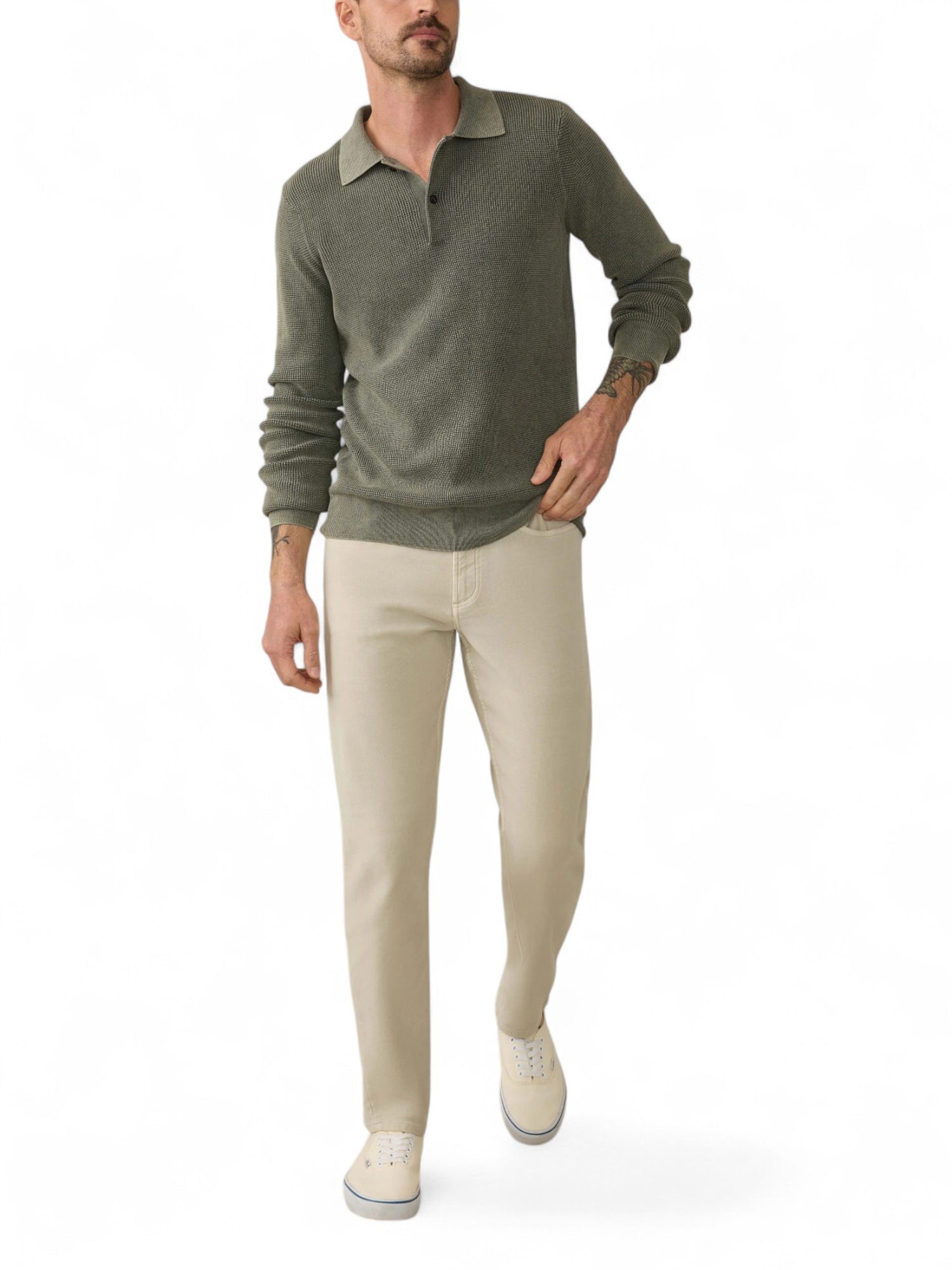 STRETCH TERRY 5 POCKET PANT - L.E. &amp; Chalk
