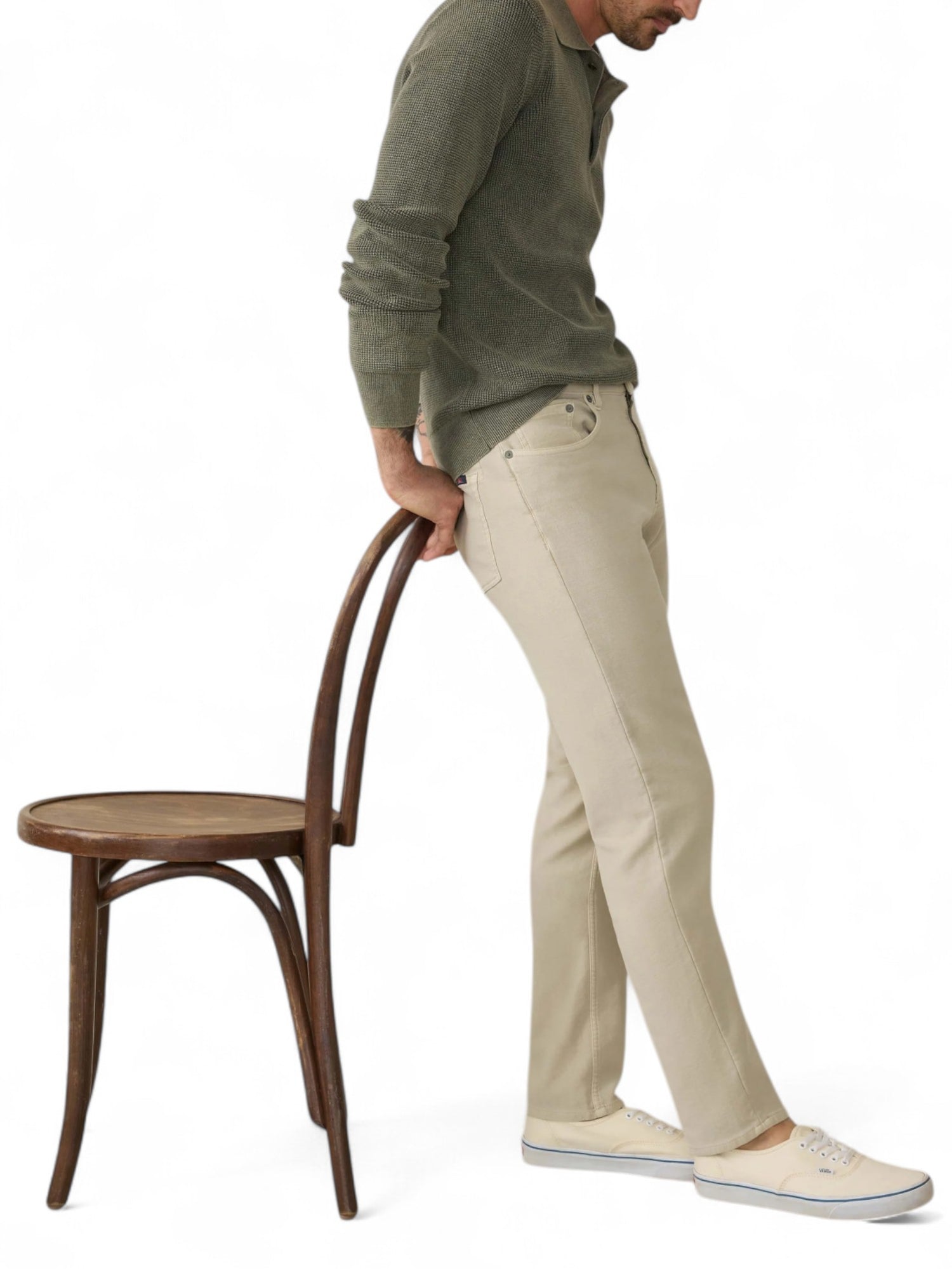 STRETCH TERRY 5 POCKET PANT - L.E. &amp; Chalk
