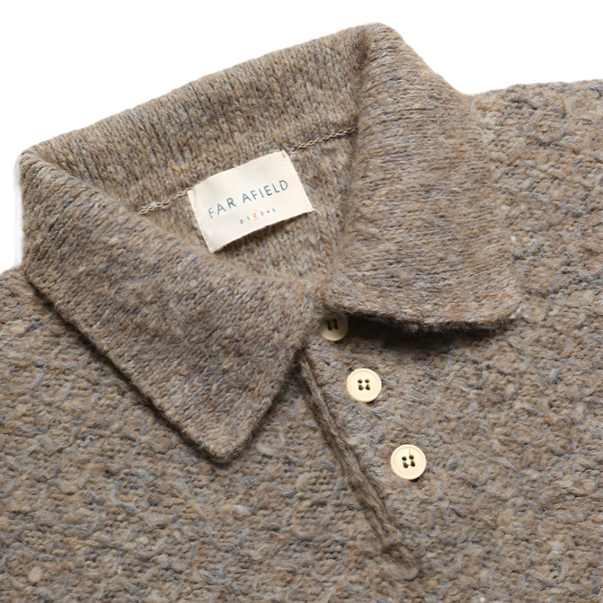 KIER KNITTED DIAMOND CABLE POLO - L.E. &amp; Chalk