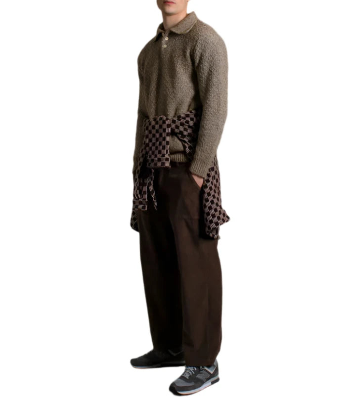 KIER KNITTED DIAMOND CABLE POLO - L.E. &amp; Chalk