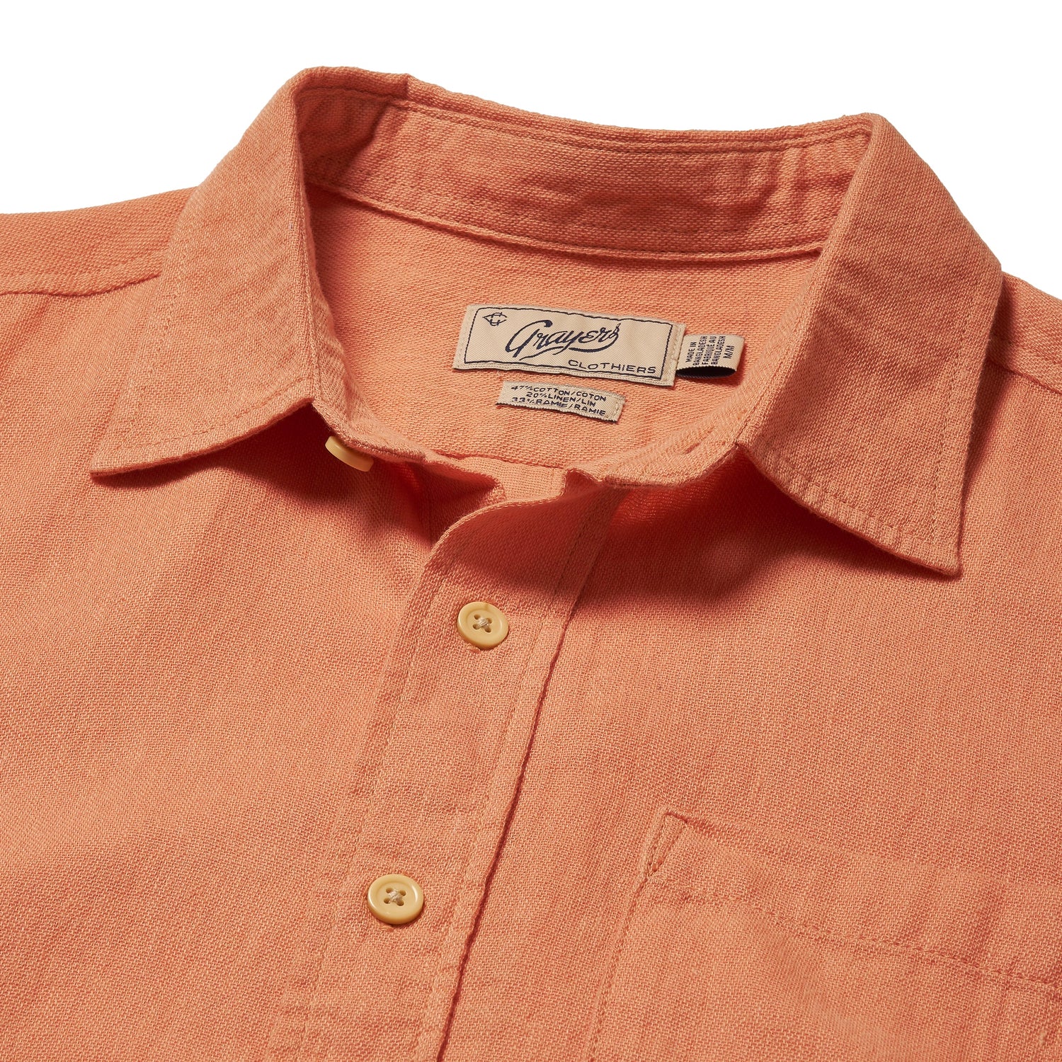 AMALFI TEXTURED HEMP LINEN SS SHIRT - L.E. &amp; Chalk