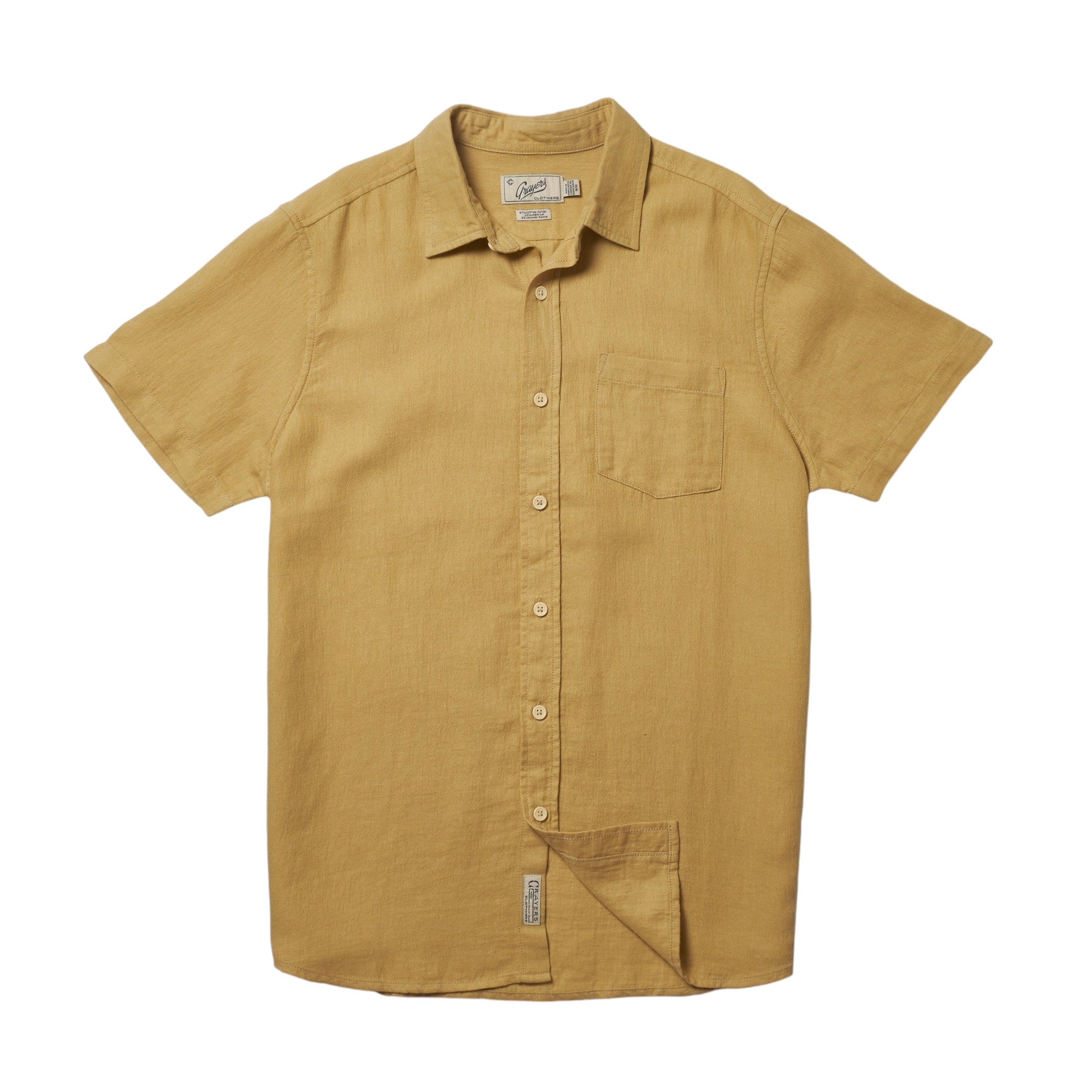 AMALFI TEXTURED HEMP LINEN SS SHIRT - L.E. &amp; Chalk