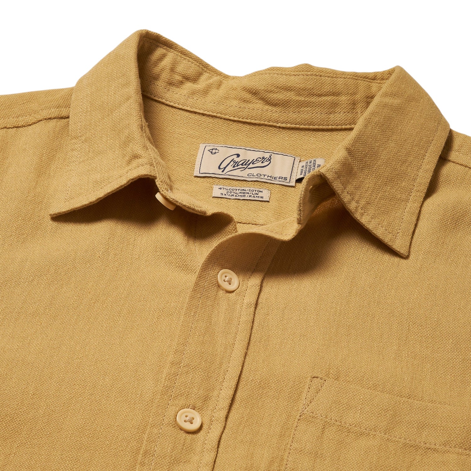 AMALFI TEXTURED HEMP LINEN SS SHIRT - L.E. &amp; Chalk