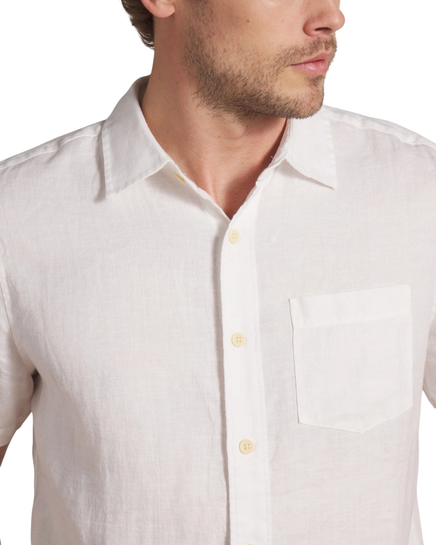 AMALFI TEXTURED HEMP LINEN SS SHIRT - L.E. &amp; Chalk