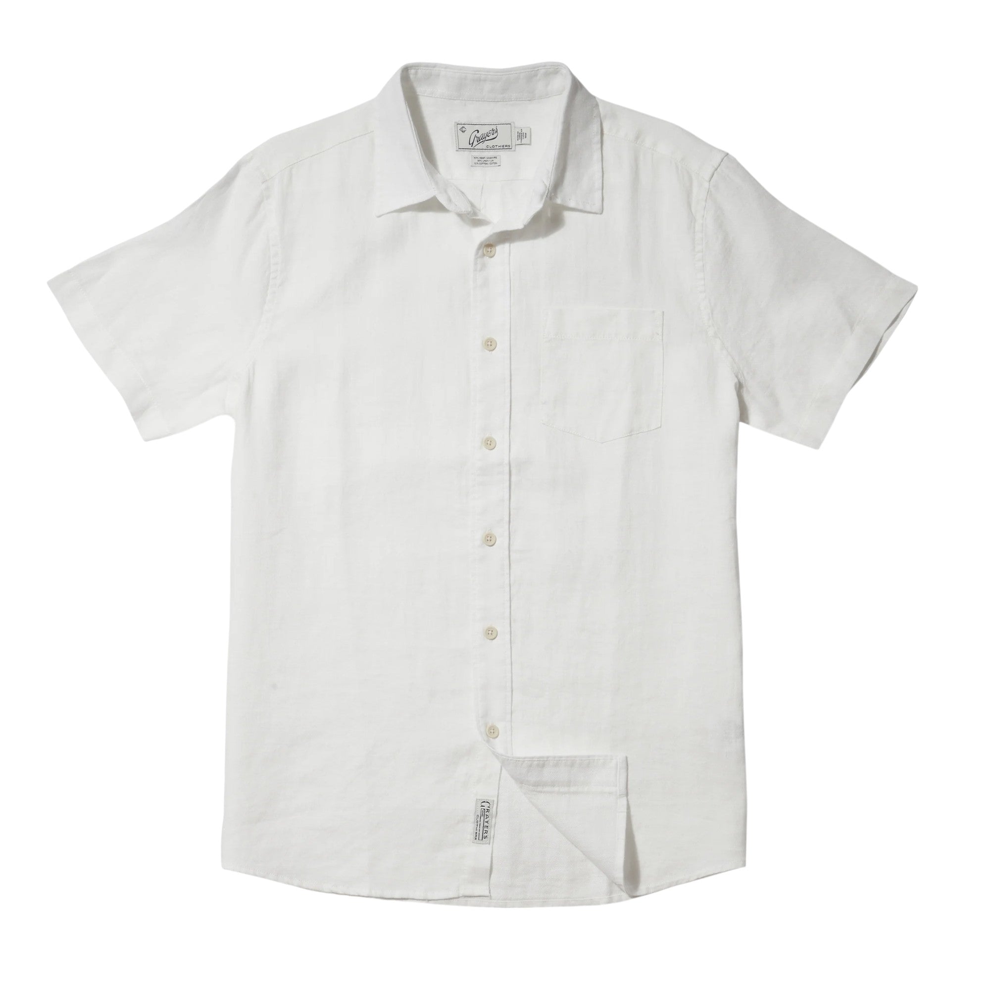 AMALFI TEXTURED HEMP LINEN SS SHIRT - L.E. &amp; Chalk