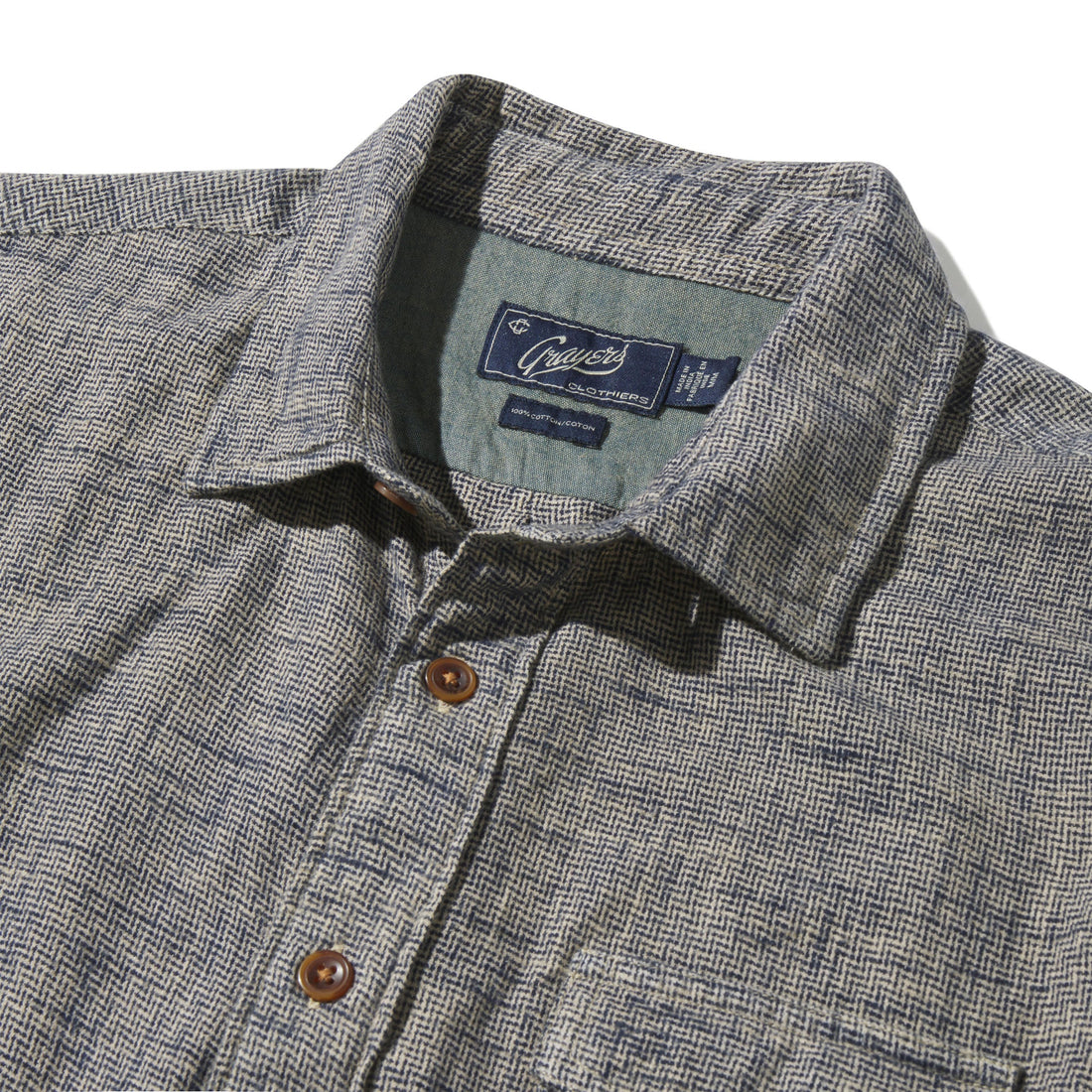 LINEAR SLUB TWILL SHIRT - L.E. &amp; Chalk