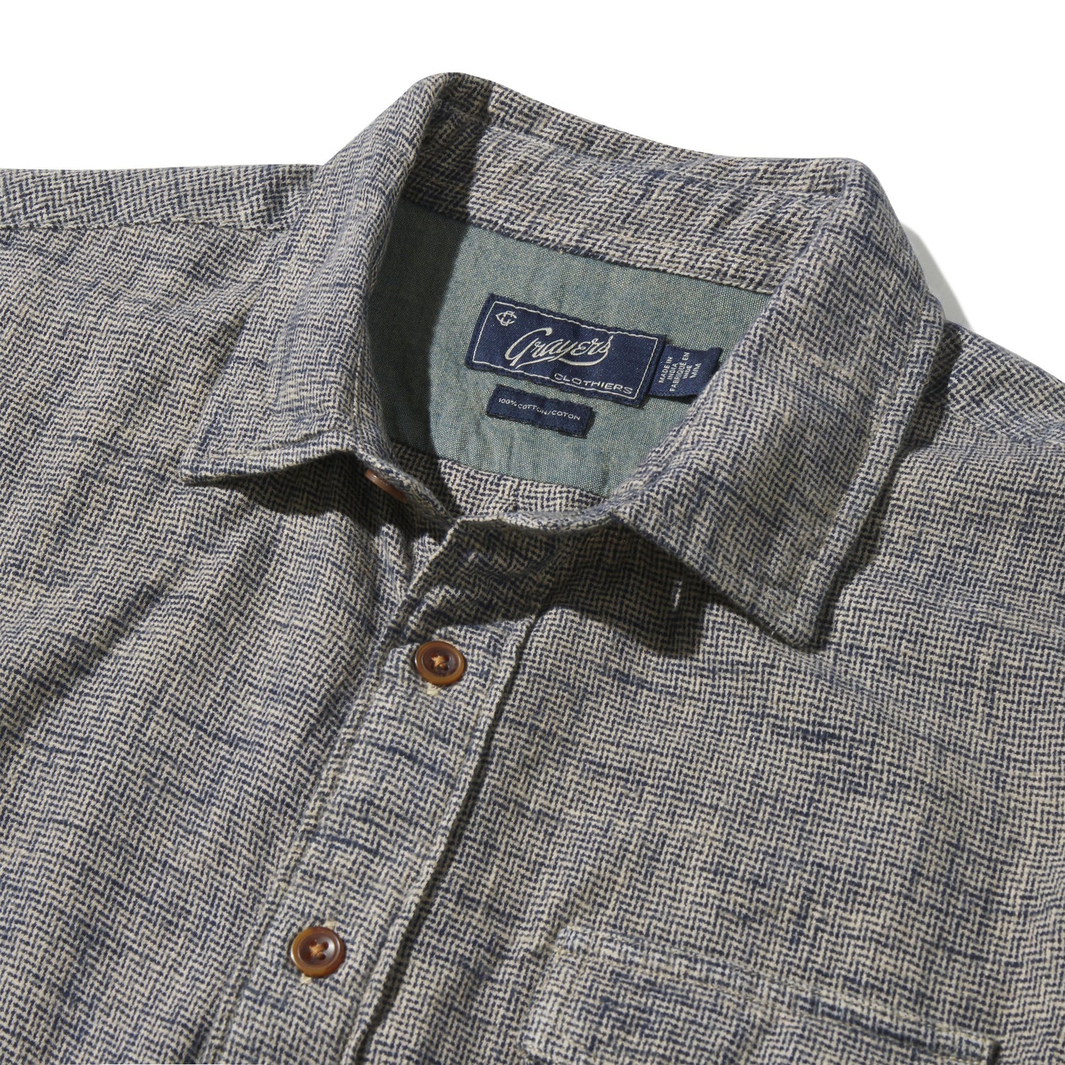 LINEAR SLUB TWILL SHIRT - L.E. &amp; Chalk