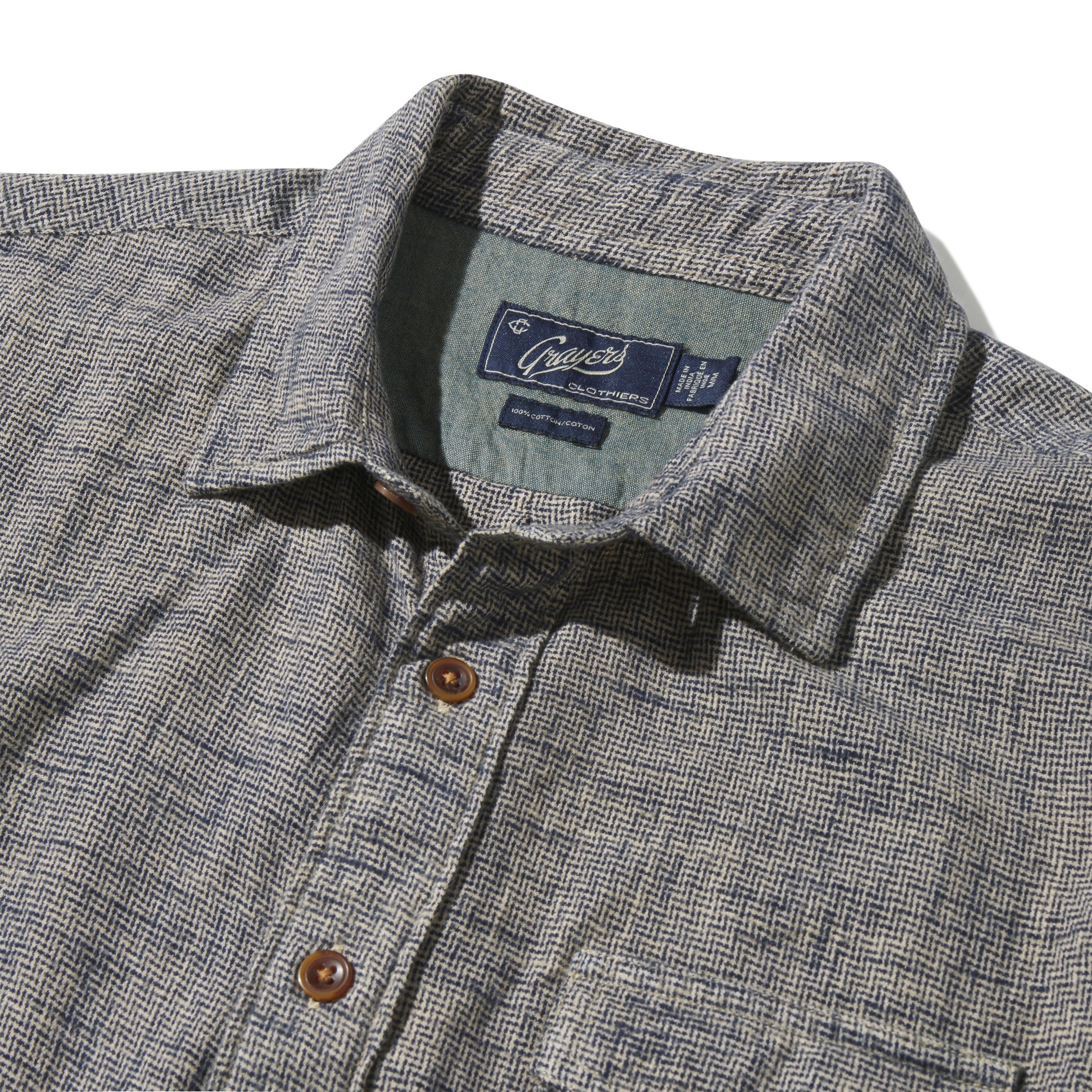 LINEAR SLUB TWILL SHIRT - L.E. &amp; Chalk