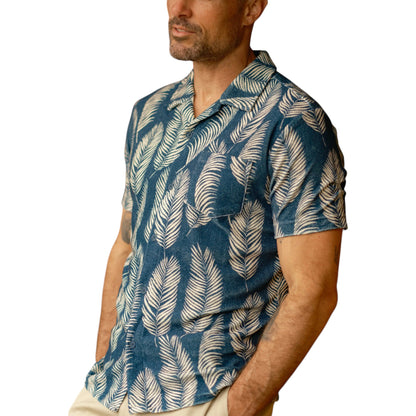 RIVIERA TERRY BUTTON SHIRT - L.E. &amp; Chalk