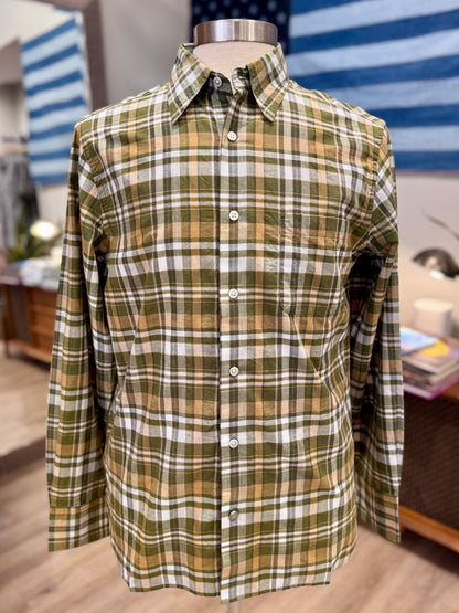 STRAIGHT COLLAR LONG SLEEVE SHIRT - L.E. &amp; Chalk