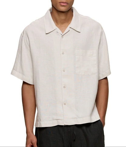 Linen Bowling Short Sleeve Shirt - L.E. &amp; Chalk