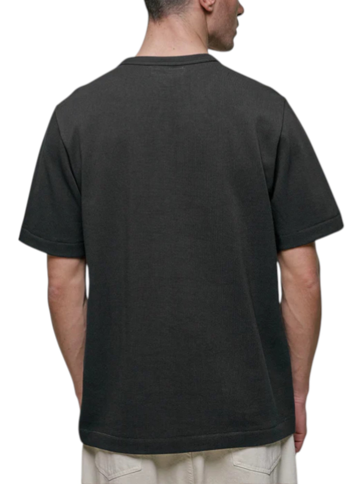214PK Loopwheeled Relaxed Fit Pikée T-Shirt - L.E. &amp; Chalk