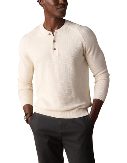 COOLMAX TEXTURED SWEATER HENLEY - L.E. &amp; Chalk