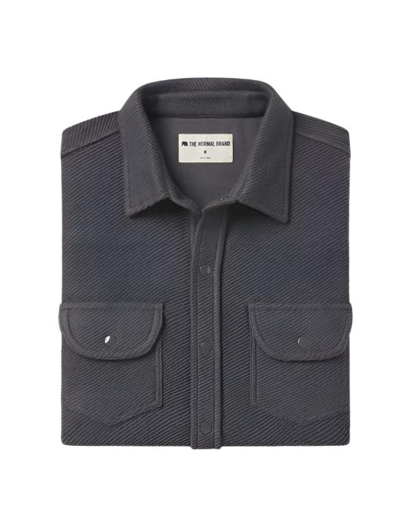 TONY LOOP TERRY BUTTON UP - L.E. &amp; Chalk