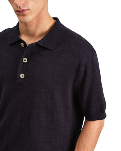 TURIN POLO SLUB COTTON LINEN - L.E. &amp; Chalk