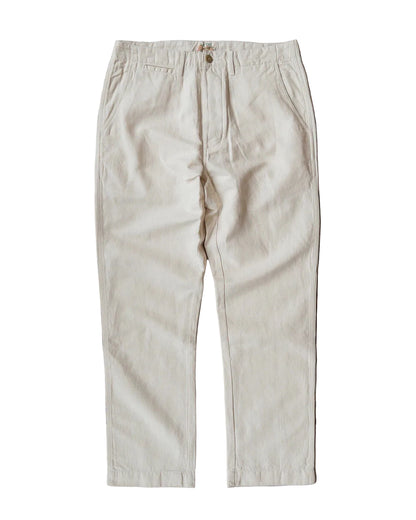 COTTON/LINEN FLAT FRONT CHINO