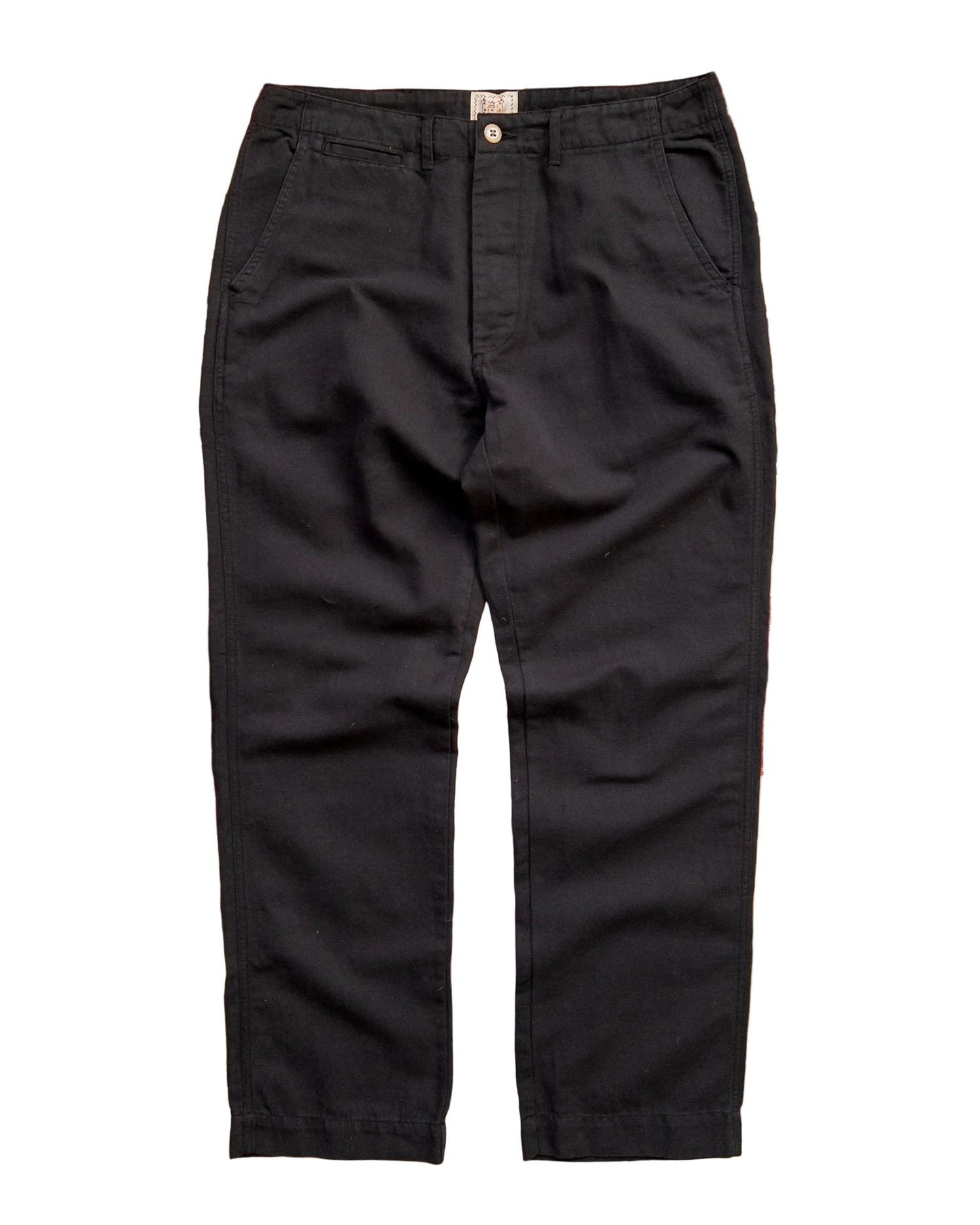 COTTON/LINEN FLAT FRONT CHINO